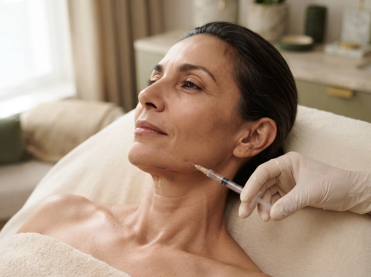 Jawline filler treatment during a personalised aesthetics appointment in Marylebone