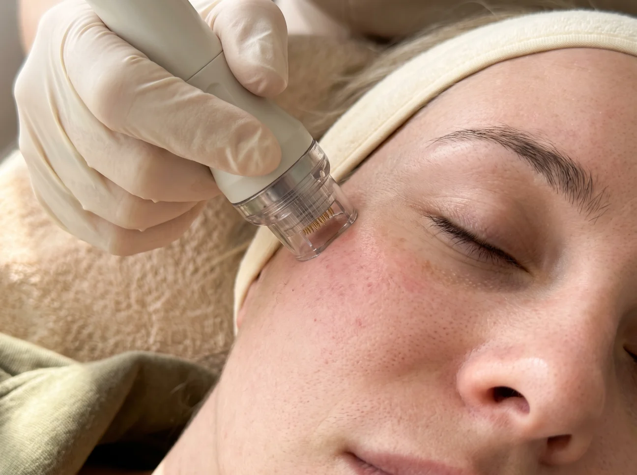 Microneedling treatment process at AETÉ Skin Ritual in Marylebone